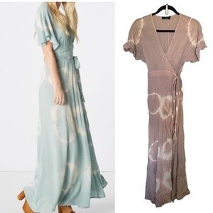 Aakaa Tie Dye Wrap Maxi Dress